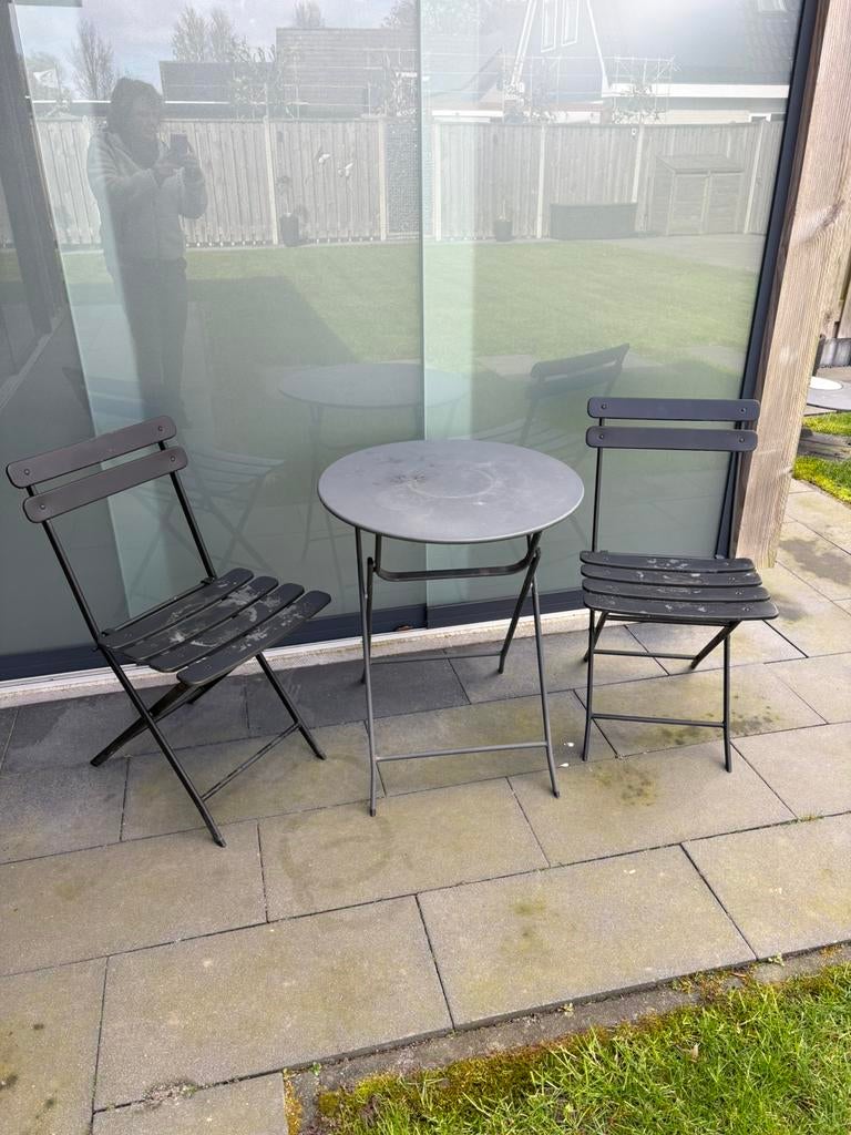 Bistro set ijzer kwaliteit, Ophalen of Verzenden, Zo goed als nieuw, Overige materialen, 2 zitplaatsen