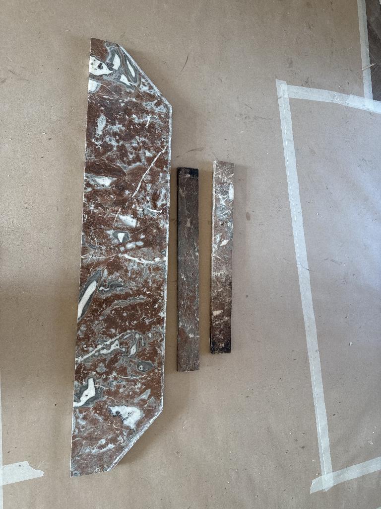 Marmer stukken voor art deco open haard/schouw, Ophalen, Inbouwhaard