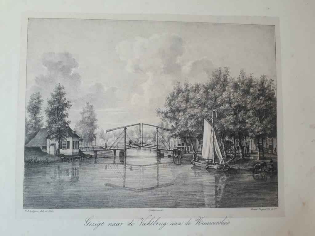 04 / Nieuwersluis gezicht naar de Vechtbrug Litho 1833, Ophalen of Verzenden