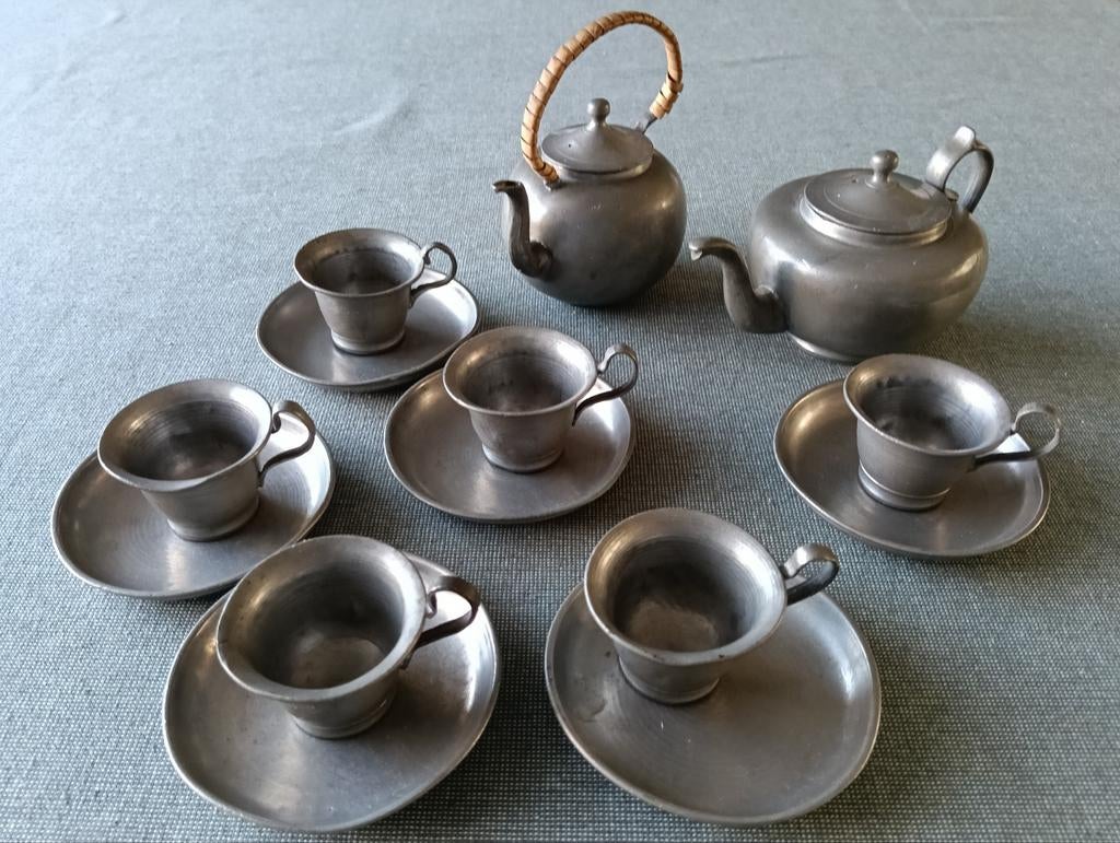 Miniatuur tinnen kinderserviesje, Antiek en Kunst, Antiek | Tin, Ophalen of Verzenden