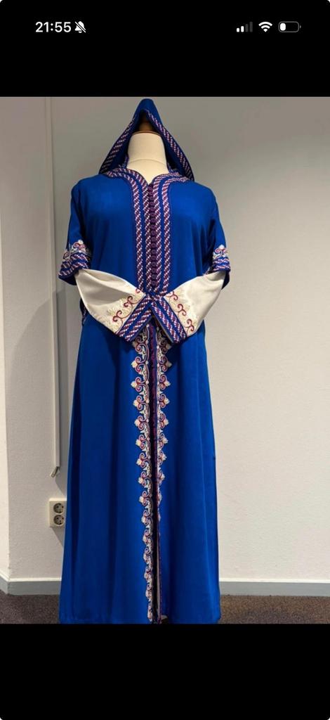 Mooie blauwe jellaba maat L, Overige typen, Blauw, Maat 42/44 (L), Ophalen of Verzenden
