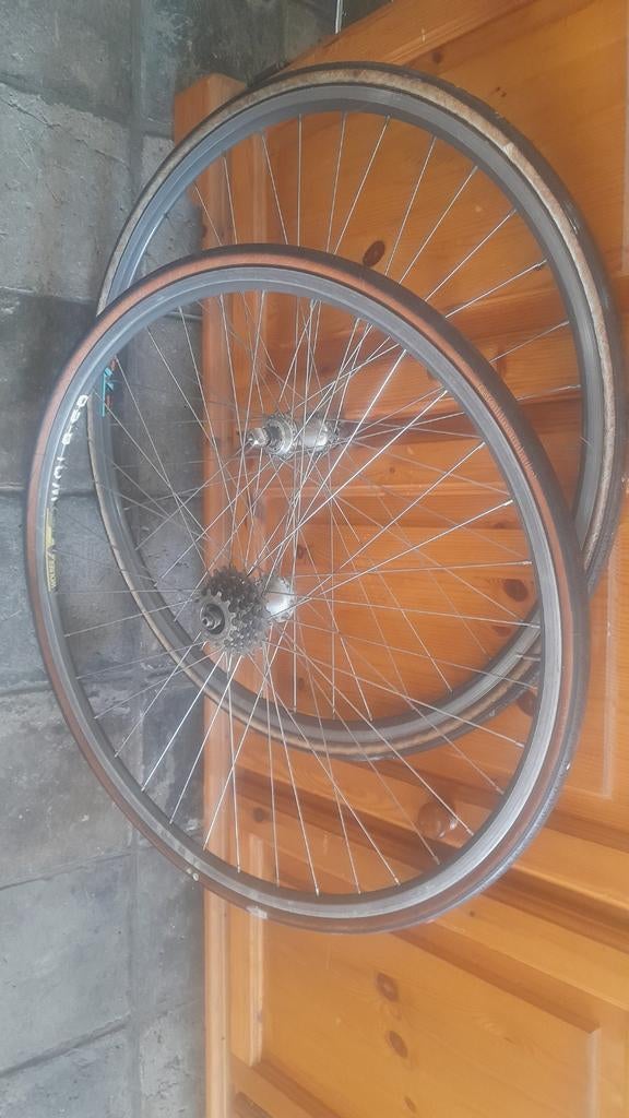 Wielen mavic wolber draadvelg 7 spd sach rvs butted, Ophalen of Verzenden