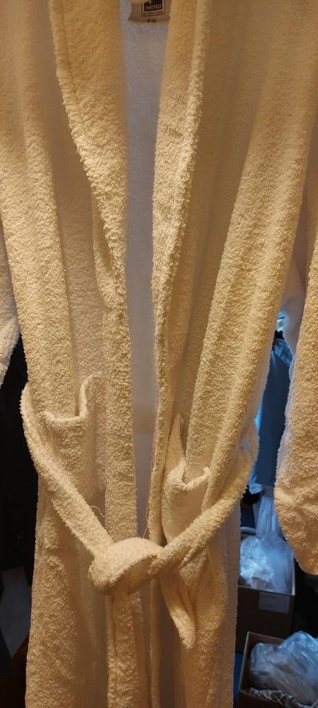 Witte badjas /badstof ochtendjas/sauna S/M, Ophalen of Verzenden, Zo goed als nieuw, Wit, Overige typen