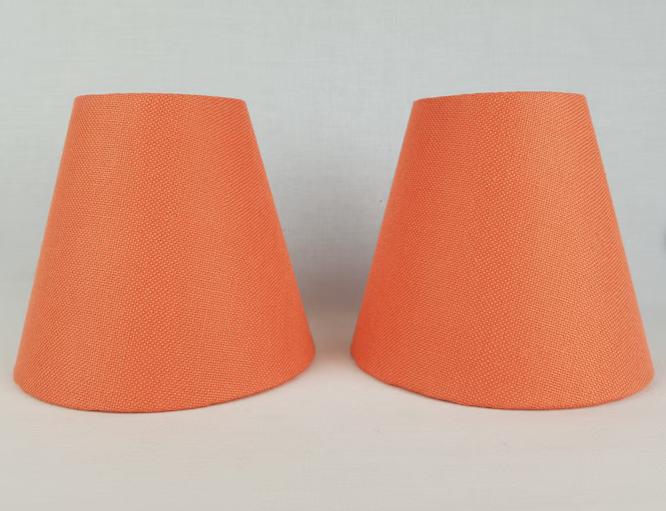 Set van 2 Handgemaakte Lampenkappen in zalm kleur, Nieuw, Ophalen of Verzenden, Overige vormen, Overige kleuren