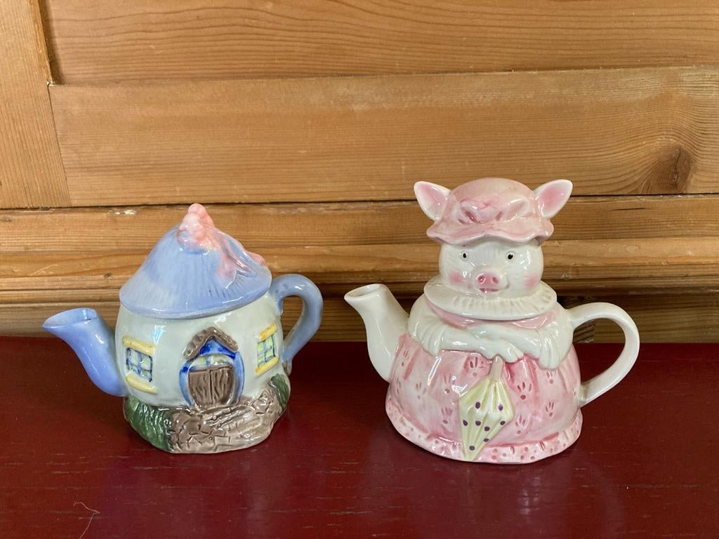 Twee Engelse mini theepotjes, Ophalen of Verzenden