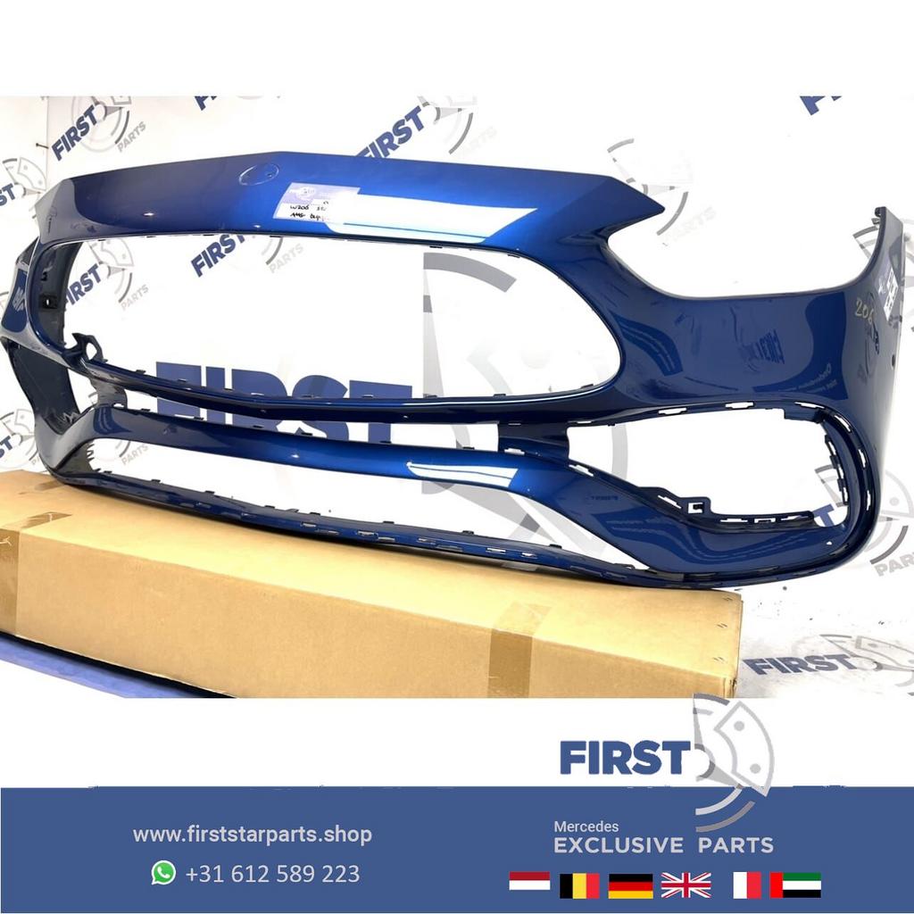 W206 AMG BUMPER 2021-2024 BLAUW VOORBUMPER Mercedes C Klasse, Gebruikt, -, Voor, Ophalen of Verzenden