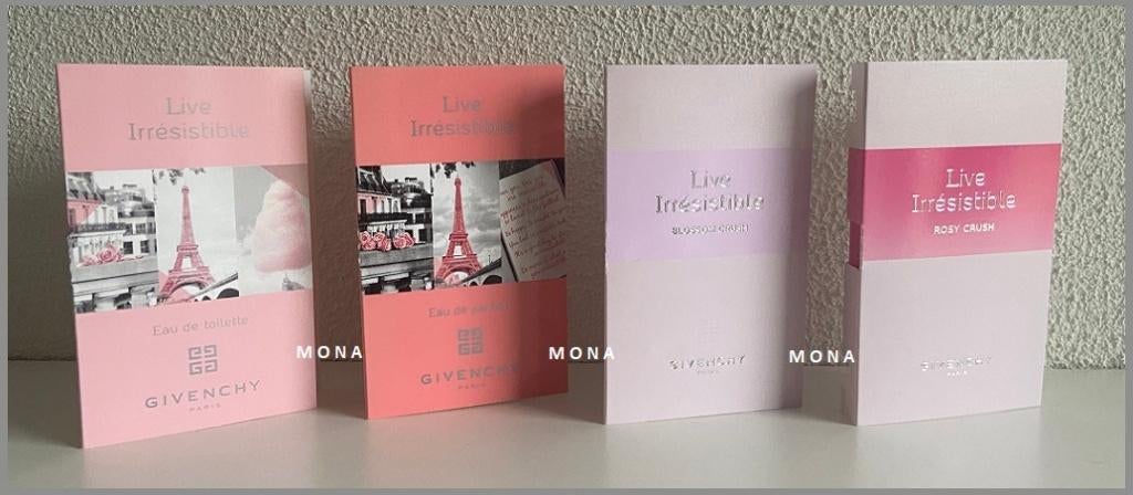 Live Irrésistible set 4 parfum samples proefjes testers, Sieraden, Tassen en Uiterlijk, Uiterlijk | Parfum, Nieuw, Verzenden