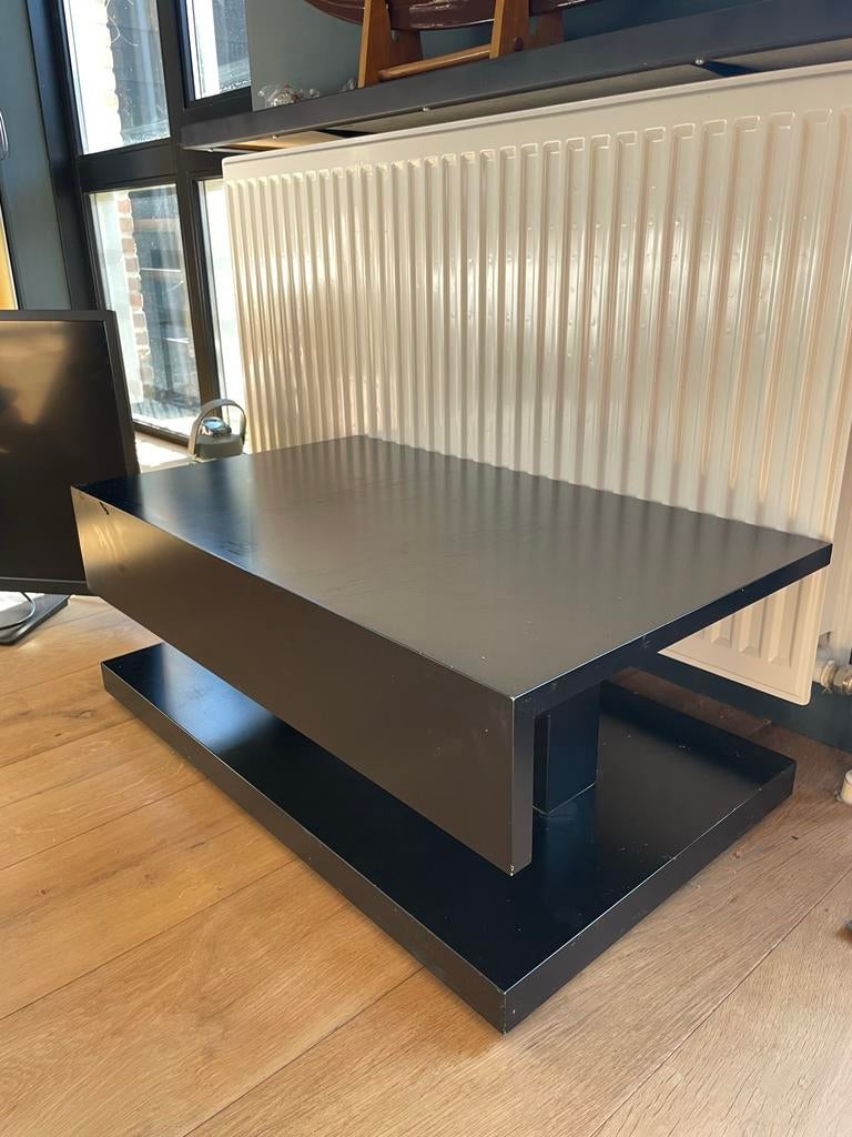 Zwart bijzettafel dressoir tv meubel met wieltjes, Ophalen, Gebruikt, 50 tot 100 cm, Minder dan 100 cm