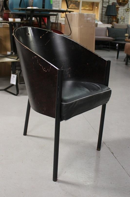 10 x eetkamerstoel Driade Costes hout leer zwart design rond, Huis en Inrichting, Ophalen, Gebruikt, Zwart, Vijf, Zes of meer stoelen