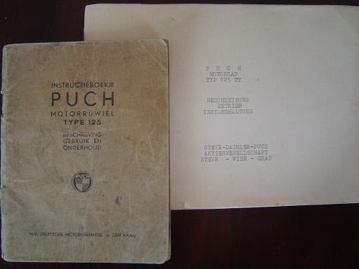 Puch typ 125  instructie boekje 125cc motorfiets, Ophalen of Verzenden, Overige merken
