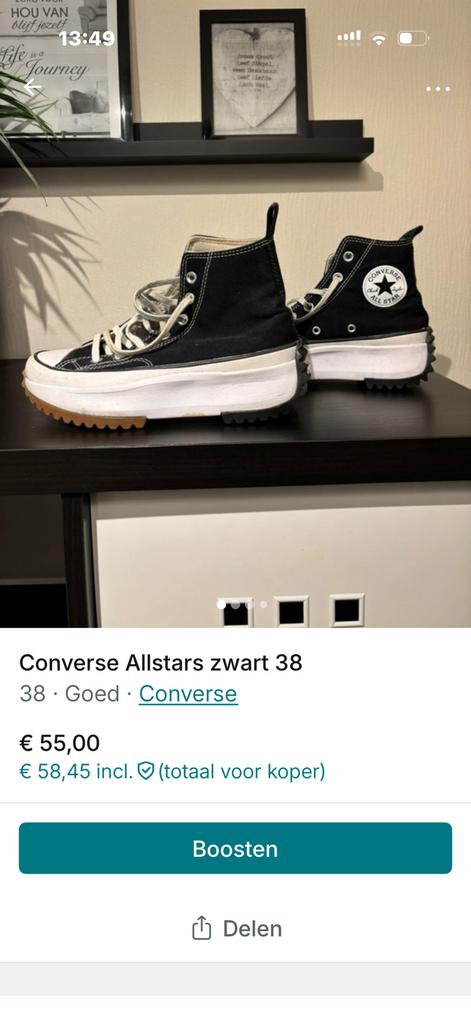Converse allstars 38 zwart wit, Kleding | Heren, Ophalen of Verzenden, Gedragen, Zwart