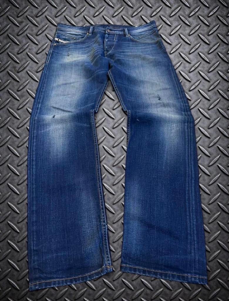 Diesel Belther Jeans W34 L32 - Slim Taper - Donkerblauw, Ophalen of Verzenden, Gedragen, Blauw, W33 - W34 (confectie 48/50)