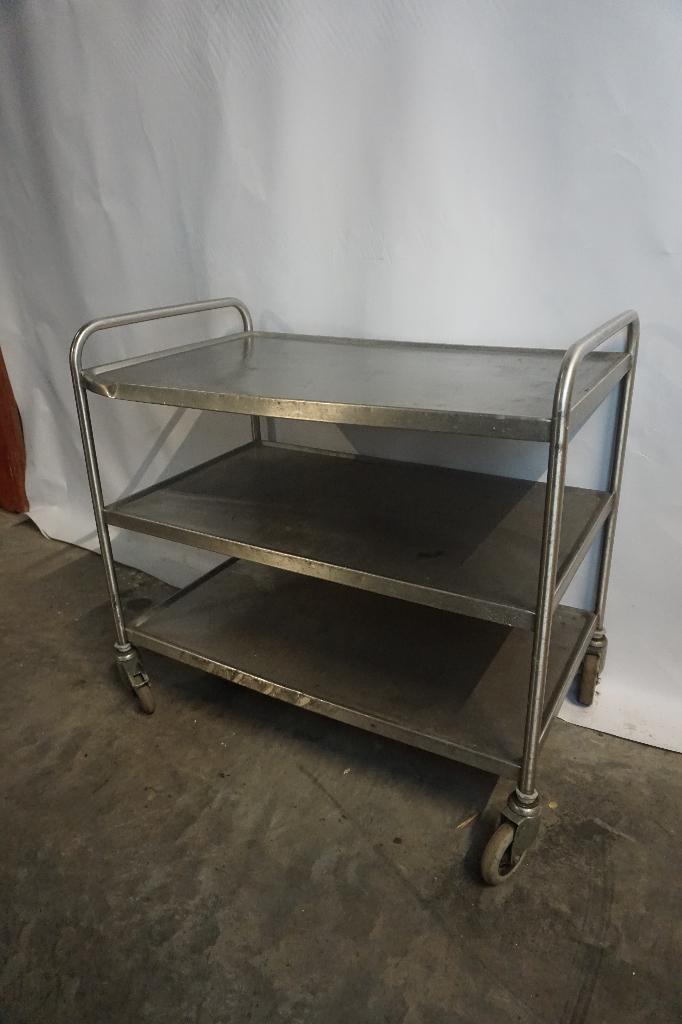 RVS Serveerwagen magazijnwagen serveerkar, Ophalen, Gebruikt, Metaal