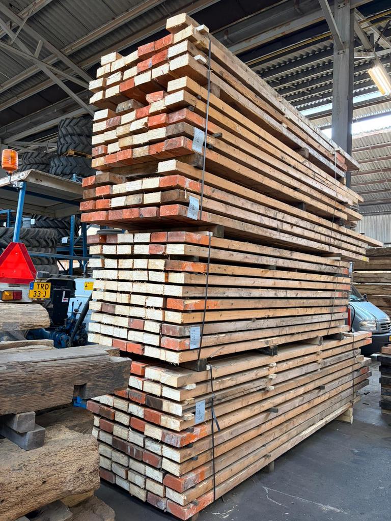 Gebruikte vuren gordingen, Doe-het-zelf en Verbouw, Hout en Planken, Ophalen, Gebruikt, Balk, Vuren