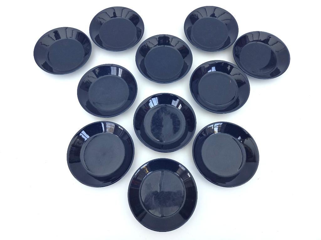 Arabia Teema - Kaj Franck - 11 kleine bordjes - blauw, Huis en Inrichting, Gebruikt, Ophalen of Verzenden, Bord(en), Effen