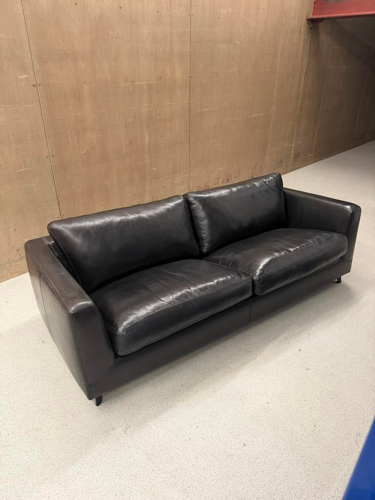 Machalke bank Leer kwaliteit, Huis en Inrichting, Banken | Bankstellen, Ophalen, Zo goed als nieuw, Vierpersoons of meer, Leer