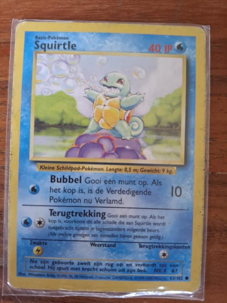 Mooie oude squirtle (wel Nederlandse kaart), Ophalen of Verzenden, Zo goed als nieuw