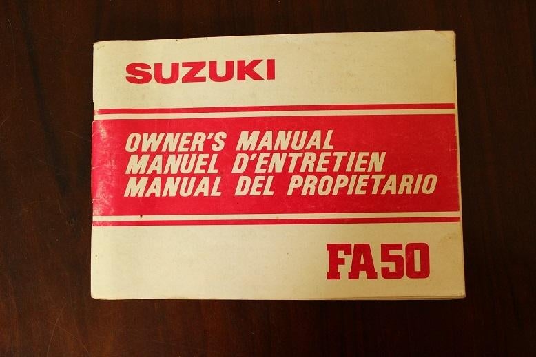 Suzuki FA50 1982 moped owner's manual instructie boekje, Ophalen of Verzenden, Gebruikt