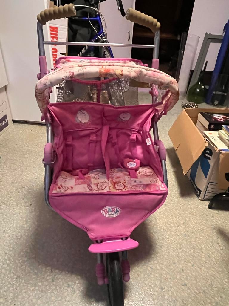 Baby Born Tweelingwagen - Roze Poppenwagen, Ophalen, Gebruikt, Babypop