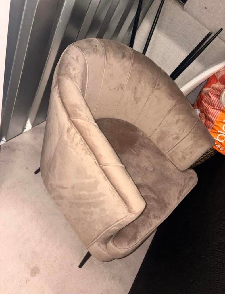 Beige champagne stoel, Huis en Inrichting, Stoelen, Ophalen, Gebruikt, Overige kleuren, Eén