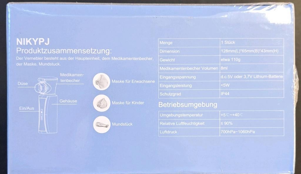 Nieuwe Ultrasone Vernevelaar NIKYPJ JM-06801, Diversen, Help@nikypj.com, Nieuw, Ophalen of Verzenden, Shenzhen Jermei Medical Device Technology Co., Ltd