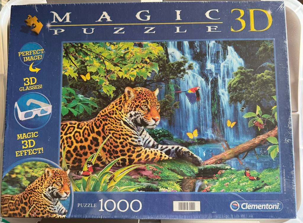 Nieuwe Clementoni Magic 3D Puzzel Jaguar 1000 stukjes, Ophalen of Verzenden, 500 t/m 1500 stukjes, Nieuw, Legpuzzel