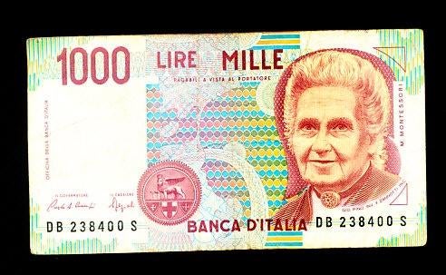 Maria Montessori Italië 1000 Lire bankbiljet., Postzegels en Munten, Bankbiljetten | Europa | Niet-Eurobiljetten, Verzenden, Italië
