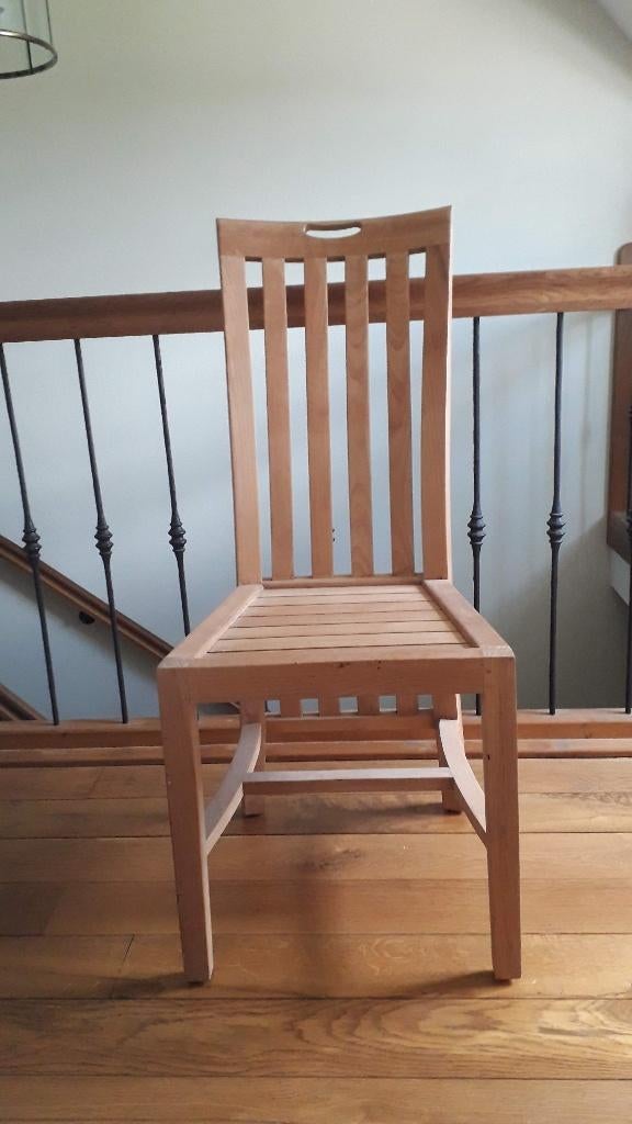 nieuwe teak buro stoel, Huis en Inrichting, Stoelen, Ophalen, Bruin, Robuuste koloniale landelijke burostoel unieke zware, Zo goed als nieuw