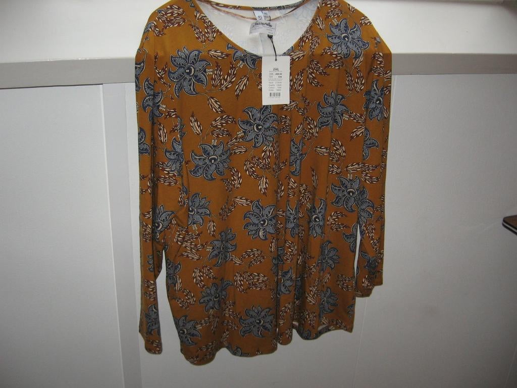 CISO blouse 52 54 €20.- Warme oker kleur collec 2025 2XXL, Kleding | Dames, Grote Maten, Ophalen of Verzenden, Nieuw, Geel, Blouse of Tuniek