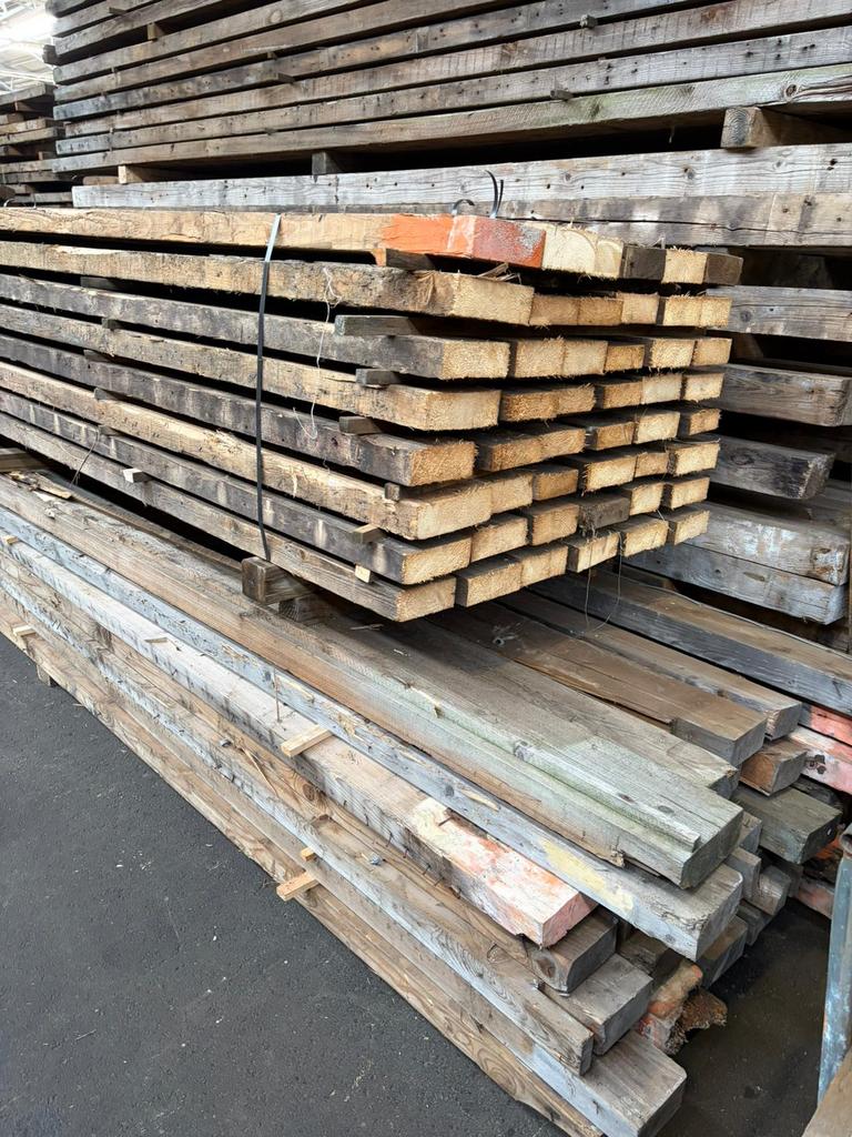 Gebruikte vuren gordingen, Doe-het-zelf en Verbouw, Hout en Planken, Ophalen, Gebruikt, Balk, Vuren