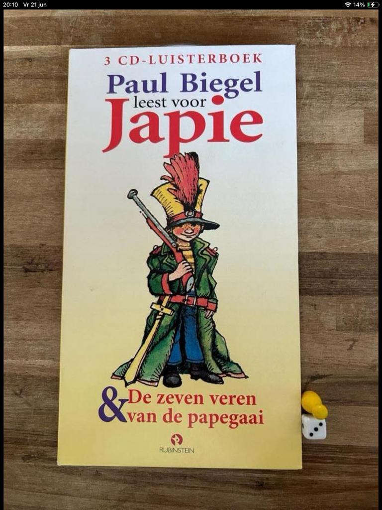 Luister CD. Japie en de 7 veren van de papagaai-Paul Biegel., Ophalen of Verzenden, Zo goed als nieuw, Verhaal of Sprookje, 6 tot 9 jaar