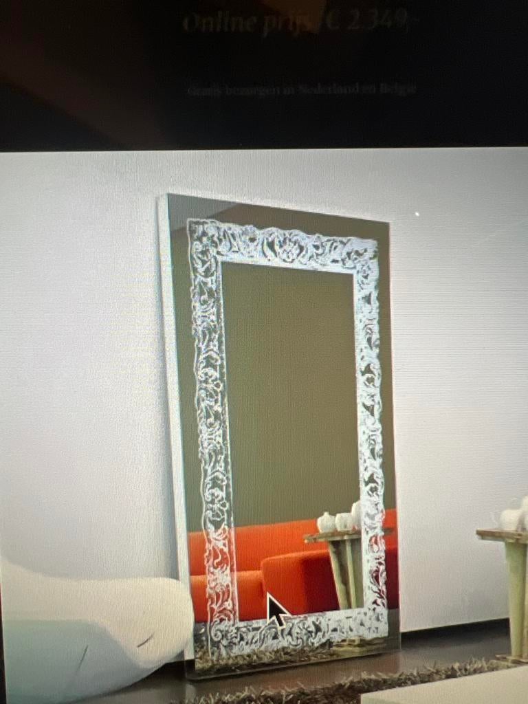 Exclusieve Scala spiegel met sierlijke lijst, 200 cm of meer, Ophalen of Verzenden, Zo goed als nieuw, 75 tot 100 cm