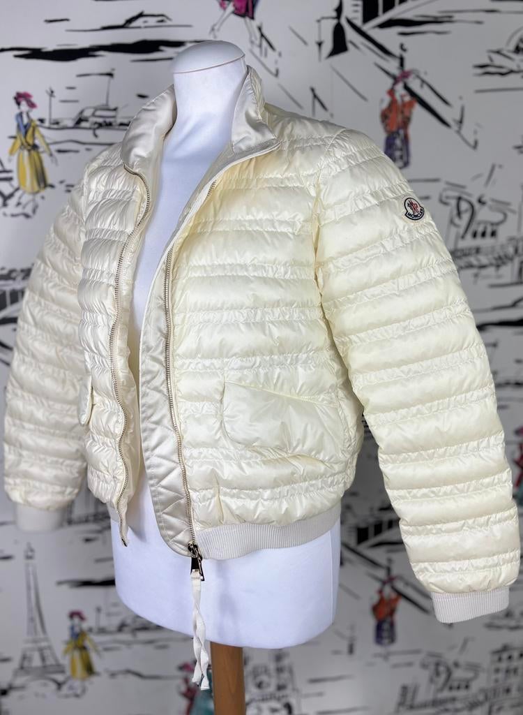 Moncler dames donsjas lente zomer maat 1 (XS/S) 1.050 euro, Moncler EU, Verzenden, Wit, Zo goed als nieuw