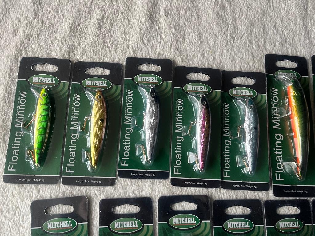 adv 918 / NIEUW mixset 21 blisters kunstaas MITCHELL, Ophalen of Verzenden, Nieuw, Overige typen