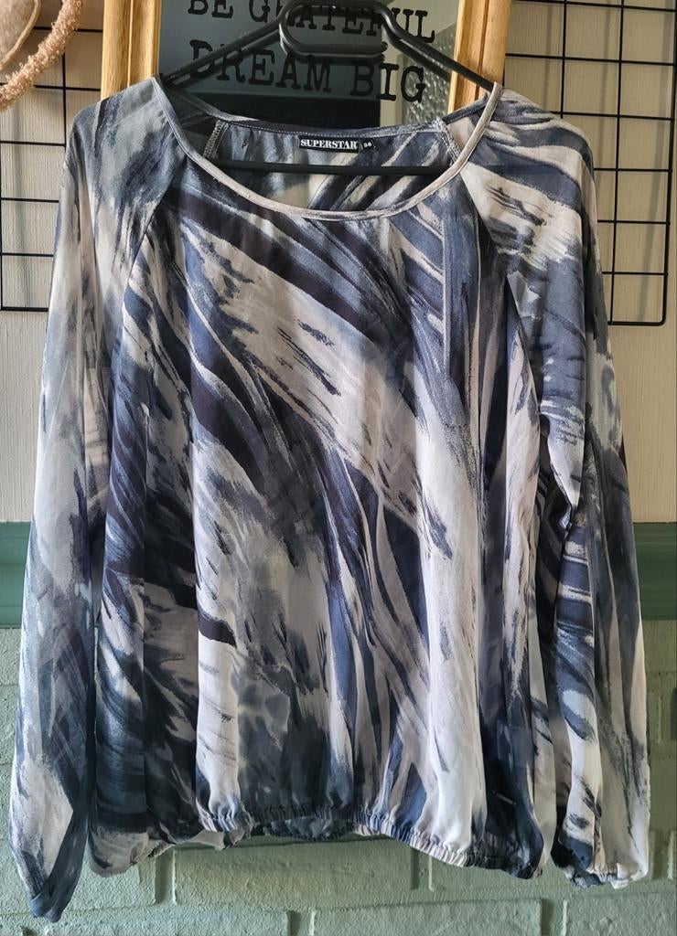 Superstar voile blouse maat M, Ophalen of Verzenden, Zo goed als nieuw, Maat 38/40 (M), Grijs