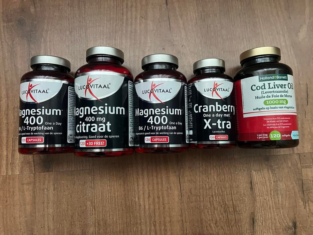 Voedingssupplementen: Magnesium, Cranberry, Levertraan, Ophalen of Verzenden, Nieuw, Poeder of Drank