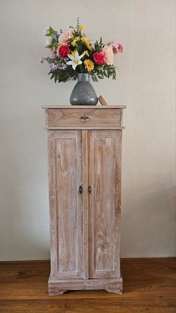 Teakhouten Cd/DVD/Knutsel opbergkast, Huis en Inrichting, Kasten | Overige, Ophalen, Gebruikt