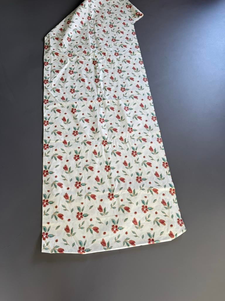 5.20m HEMA gordijnstof, 140 breed, ecru met bloemen, 120 cm of meer, Beige, Ophalen of Verzenden, Katoen