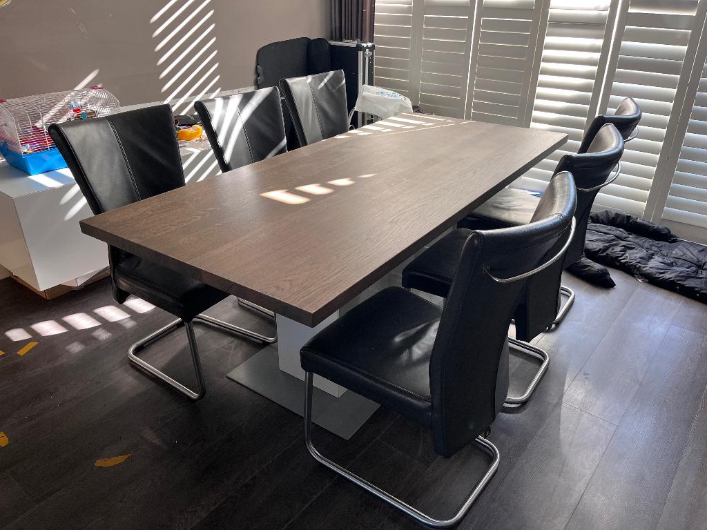 Eettafel en stoelen, Ophalen, Gebruikt, 100 tot 150 cm, Vijf personen of meer