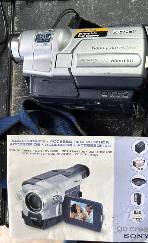 Sony Handycam Vision CCD-TRV218E PAL video Hi8, Gebruikt, Overige soorten, Ophalen of Verzenden, 8 tot 20x
