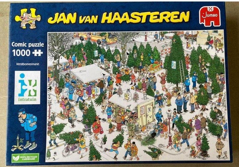 legpuzzel Jan van Haasteren Intratuin - 1000 stukjes, Ophalen of Verzenden, 500 t/m 1500 stukjes, Zo goed als nieuw