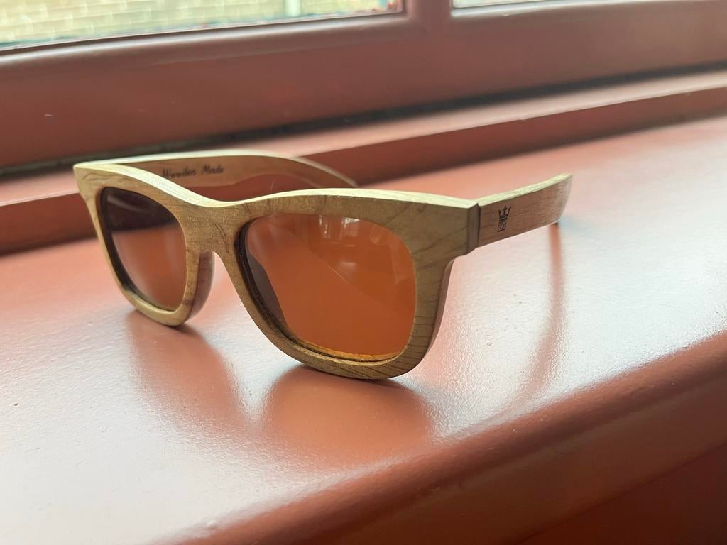 Houten Zonnebril van Wooden Made, Overige merken, Zonnebril, Bruin, Nieuw
