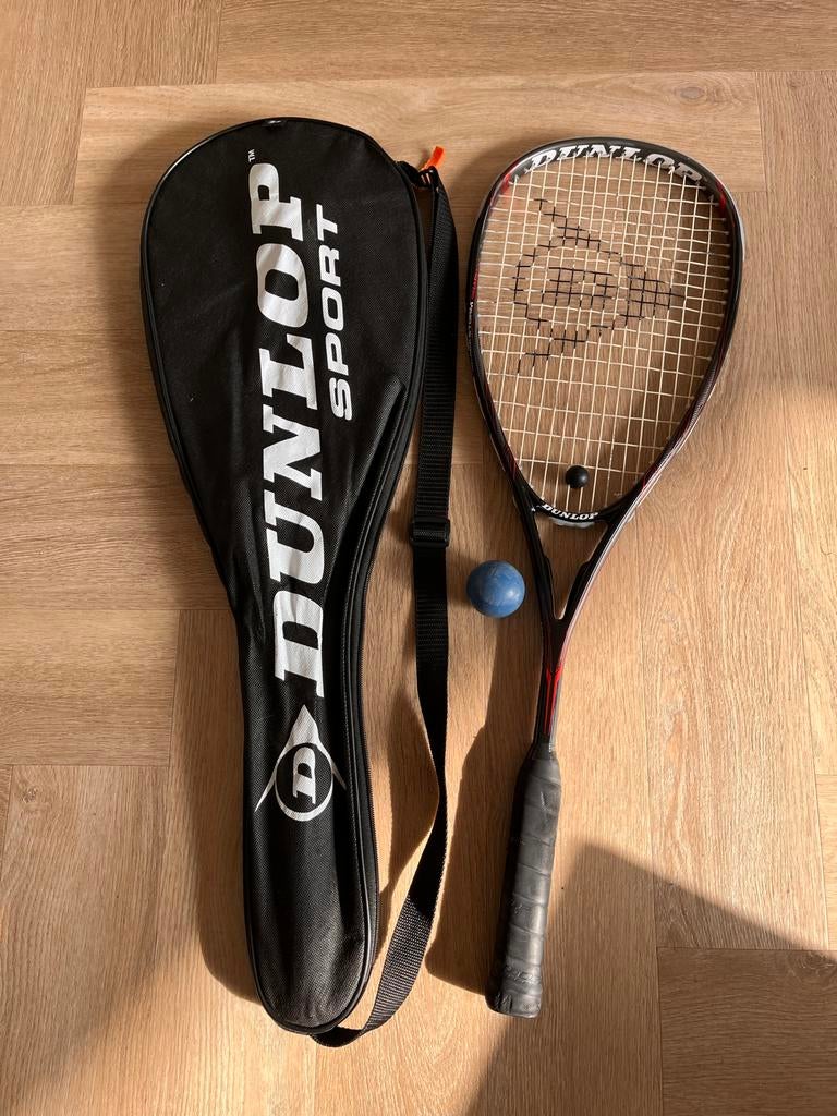 Dunlop Blackstorm Graphite Squash Racket met hoes, Ophalen, Gebruikt, Racket, Met hoes