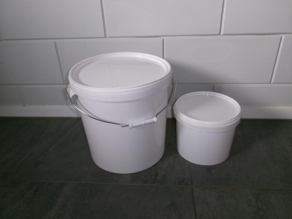 Grote partij kunststof emmers 10kg en 5kg– 160 stuks, Ophalen, Zo goed als nieuw, Kunststof, Met deksel