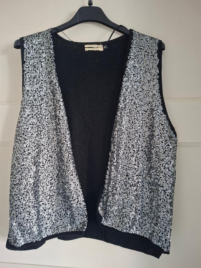 Costes pailletten gilet zwart zilver maat XL (ook L/M), Kleding | Dames, Anneonline, Steenbergen, Shop@wesell4u.nl, Zwart