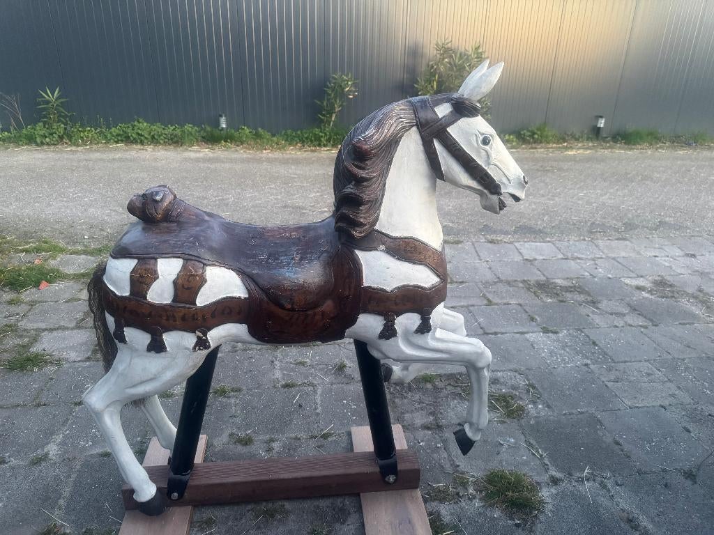 groot carrouselpaard op standaard, Antiek en Kunst, Antiek | Speelgoed, Ophalen of Verzenden