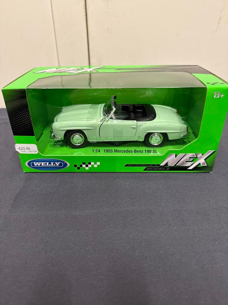Welly Modelauto 1:24 1955 Mercedes-Benz 190SL Groen, Ophalen of Verzenden, Nieuw, Auto, Overige merken