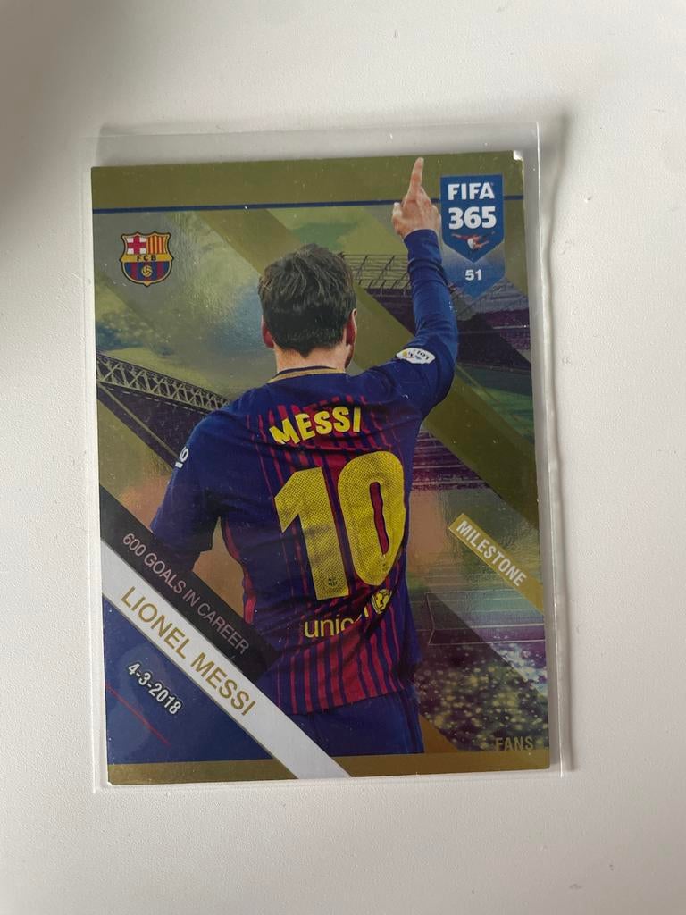 Lionel Messi Milestone panini adrenalyn XL, Ophalen of Verzenden, Zo goed als nieuw, Plaatje