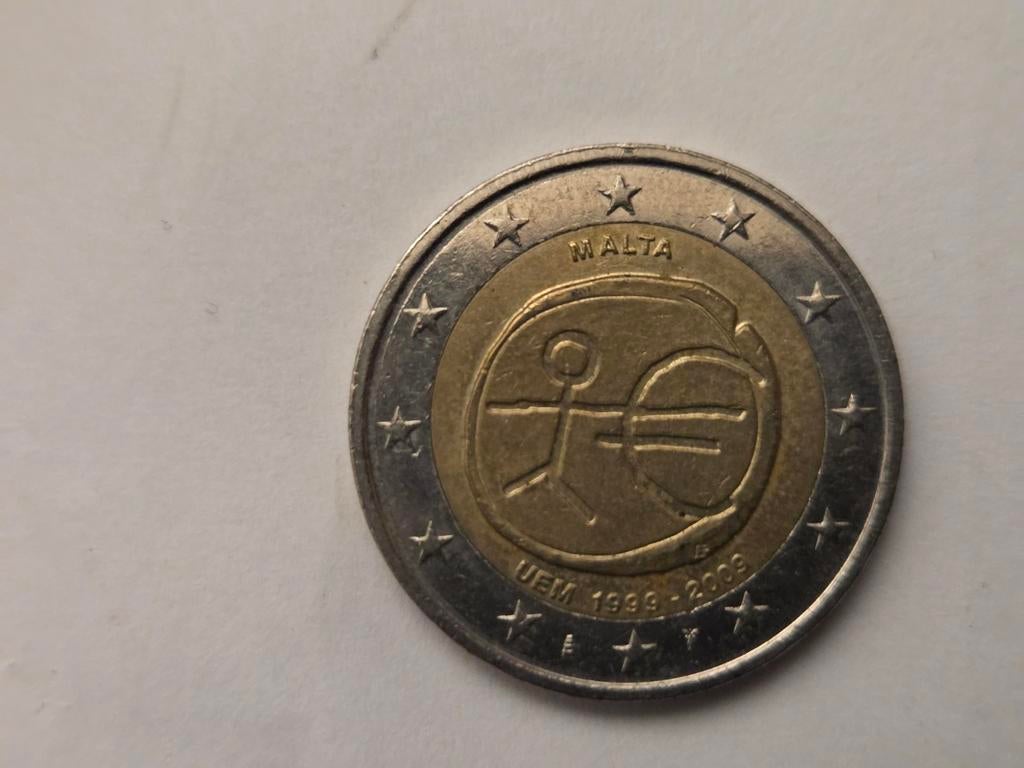 Malta 2 euro 2009 Malta "10 jaar Economische en Mon", Postzegels en Munten, Munten | Europa | Euromunten, Verzenden, Malta, 2 euro