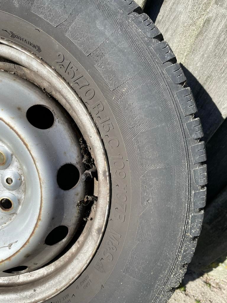 Peugeot Boxer winterset 215/70 R15C, Ophalen, 15 inch, Banden en Velgen, Winterbanden